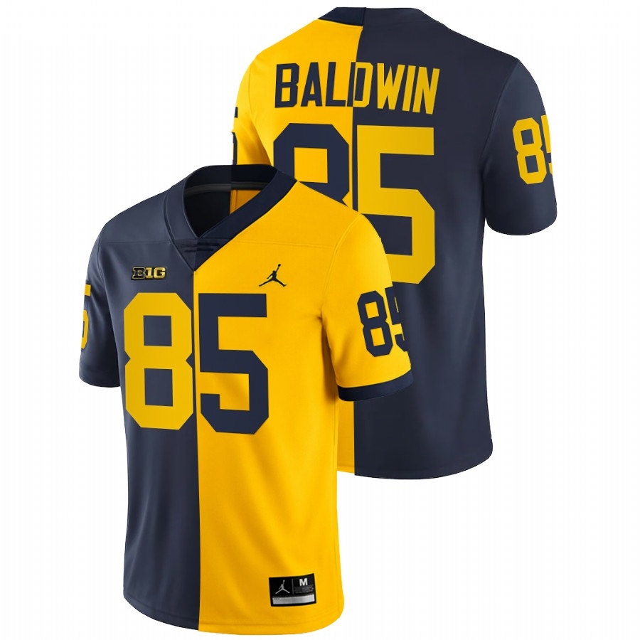 Michigan Wolverines Men's NCAA Daylen Baldwin #85 Navy Maize Split Limited Edition 2021-22 College Football Jersey FPA5649XS